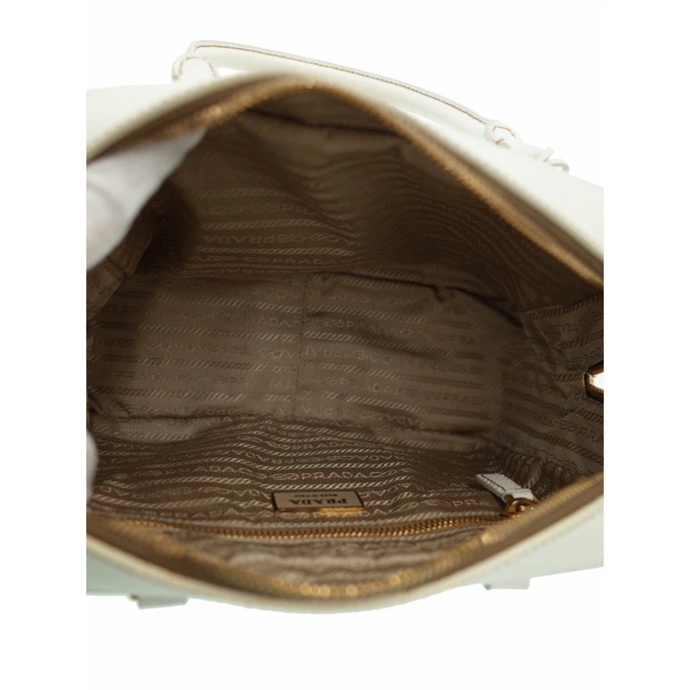 Prada Saffiano Leather Bauletto Bag White - Picture 3 of 9